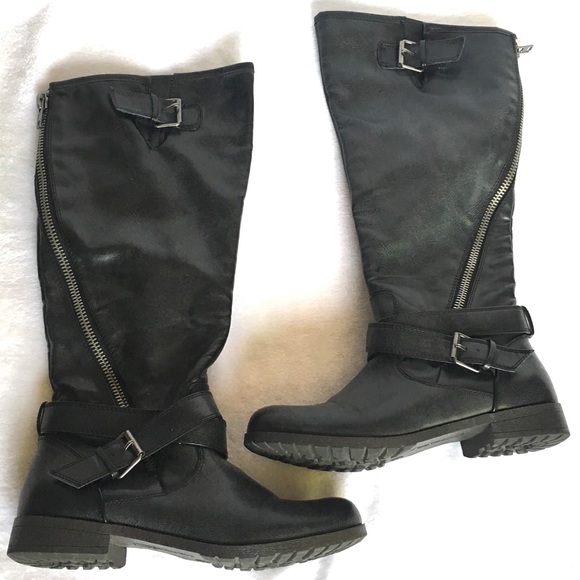 BRAND NEW Material GIRL Dark Charcoal Tall BOOTS - Picture 7 of 8